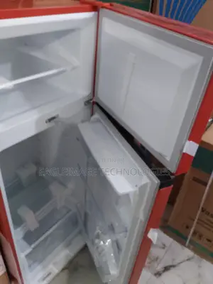 Modern Red Hisense 205drb Double Door Refrigerator - Vegetable Drawer