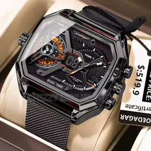 Poedagar Quality Men Genuine Chain Strap Wristwatch