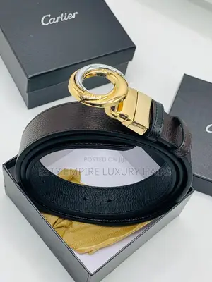 Cartier Quality Reversible Brown and Black Unisex Waist Belt
