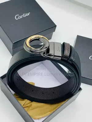 Cartier Quality Reversible Brown and Black Unisex Waist Belt