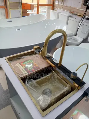 Gold 5 Button Digital Handmade Kitchen Sink