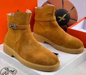 Hermes Quality Luxury Men Ankle Suede Boots