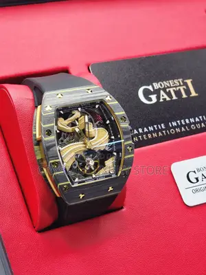 Bonest Gatti Quality Luxury Men Chronograph Rubber Strap Wristwatch