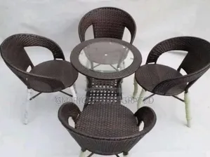 Rattan Chairs and Table Set for Restaurant