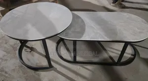 Real Marble a and B Center Table - Grey