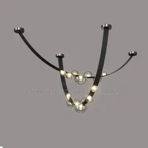 Minimalist Leather Glass Designer Chandelier
