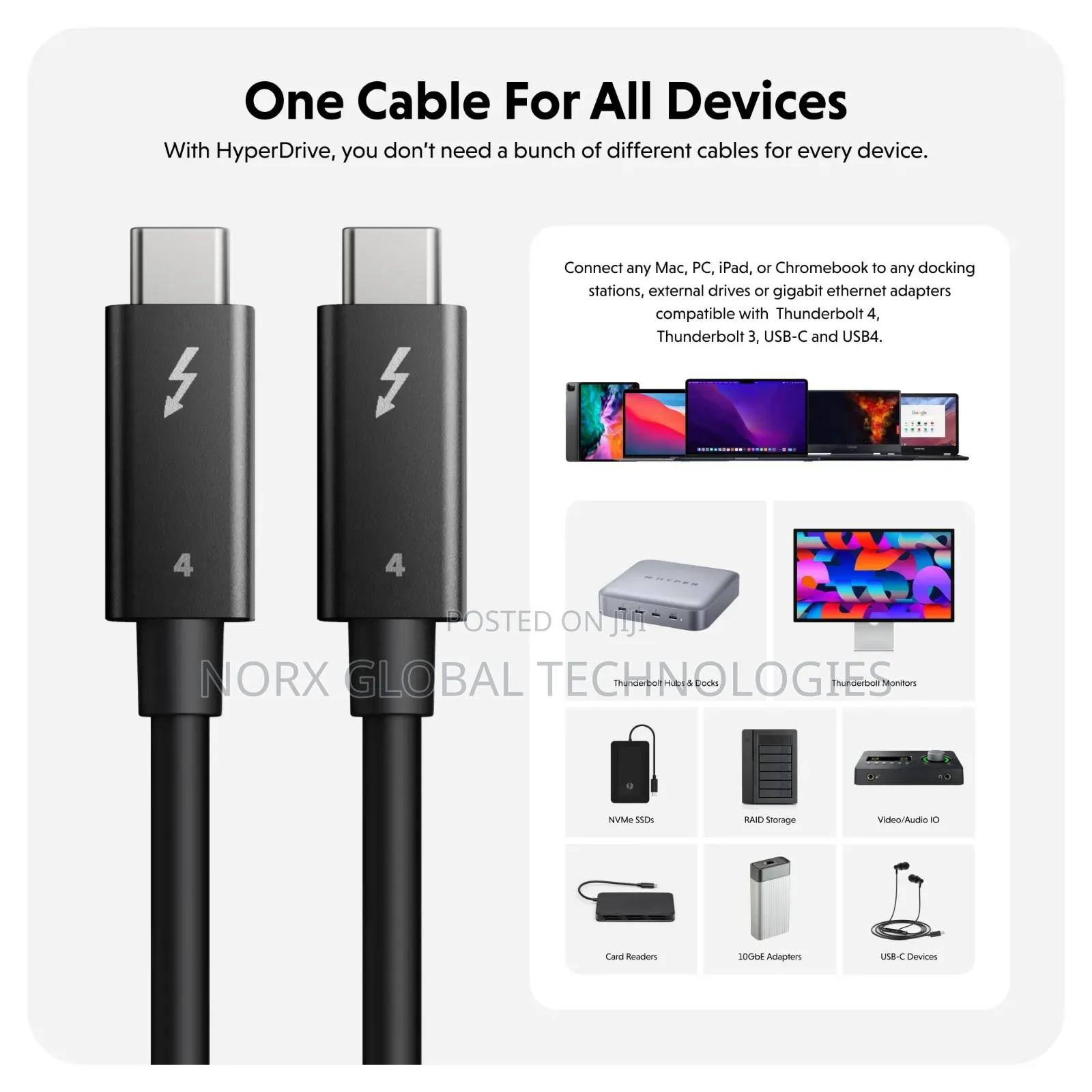 Apple Thunderbolt 4 Pro Cable 1m