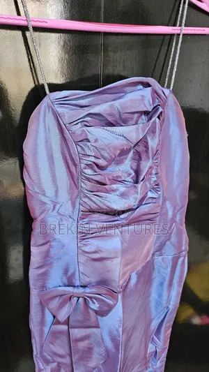 Lilac Satin Evening Dress