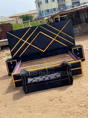 Complete Set of Black Bed Set of Bed Frame