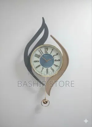 Modern Creative Wall Clock With a Pendulum.