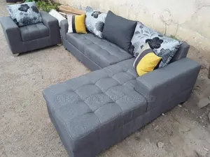 L Shape Sofa With Decorative Pillows