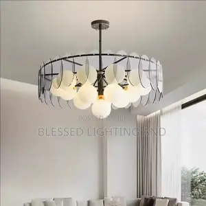 Size 600mm Modern Nordic Iron+Glass Chandelier for Living Room, Dinnin