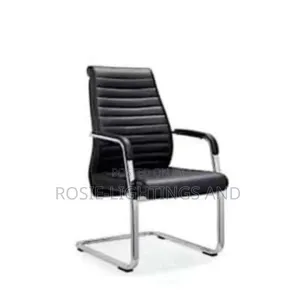 1.6 Metre Office Table and Black Swivel Chair With 2 Visitor Chairs