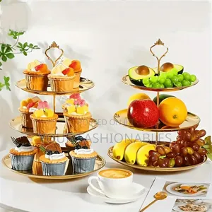 3 Tier Gold Stainless Steel Cake, Snacks, Dessert and Fruit Stand