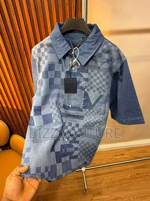 Original Louis Vuitton Printed Denim Jeans Shirts Available in Store