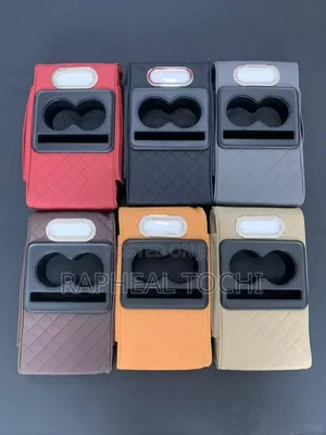 Car Armrest Cover With Cup Holder Tissue Box Phone Holder