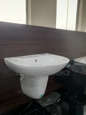 Glese White Wall Hung Basin and Pedestal