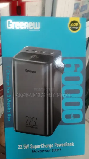 Itel Greenew 22.5w Super Charge Powerbank-60000 M.H