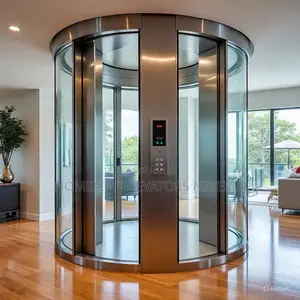 Round Glass Residential Home Lift