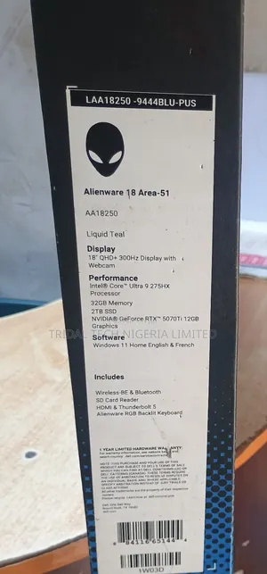 New Laptop Alienware Area-51m 32GB Intel Core Ultra 9 SSD 2T