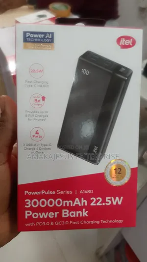 Itel 30000mah Powerbank With 22.5w Fast Charging Powerbank