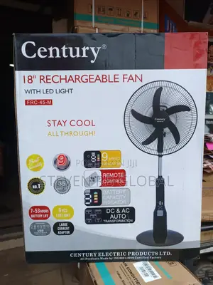 Century 18" Rechargeable Fan (Model: FRC 45-M) – 5 Blade Technology