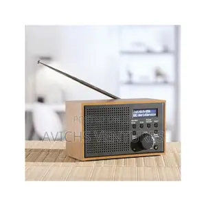 Compact Wooden Dab - Fm Radio With Alarm Clock Function