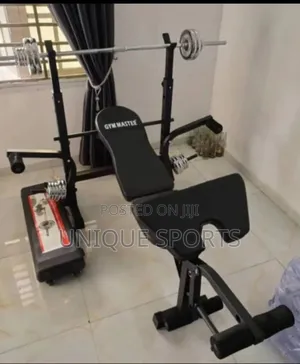 Adjustable Weight Bench With 50kg Cast Dumbbell Set