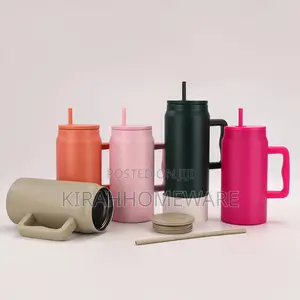 2litres 50oz Vacuum Stainless Steel Cup With Straw