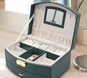 Pu Leather Jewelry Organizer Box With Multiple Compartments