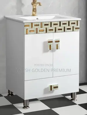 Bathroom Vanity With a Basin Sink and Cabinet