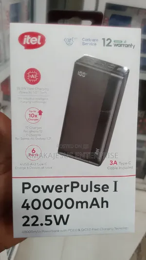Itel 40000mah 22.5w Fast Charging Type-C Output Powerbank