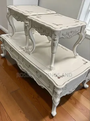 Modern Luxury Royal Center Table With Drawers 2 Side Stools
