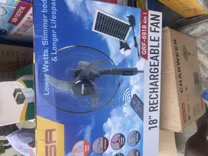 Qasa 4in1 18inches Rechargeable Fan With Panel and 2 Bulb