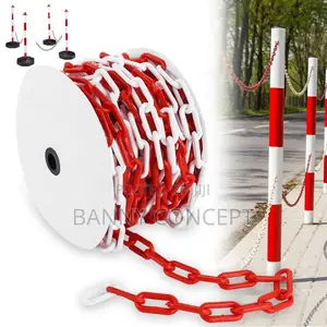 Red And White Plastic Barrier Chain