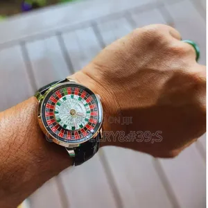 Genuine Leather Rose Gold/Silver Jacob Roulette Watch Diamond Casino