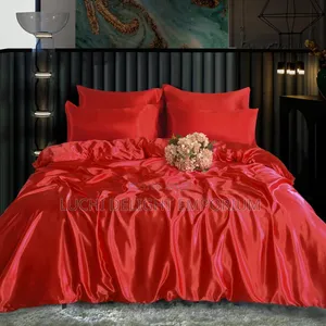 Romantic Ruffle Silk Red Duvet,Bedsheet,Pillowcase-4/6, 6/6, 6/7 7/7