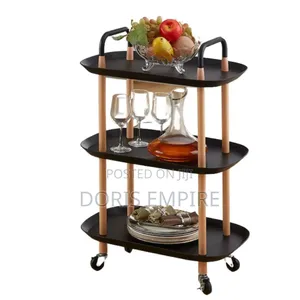Moveable Multi Functional 3 Tier Nordic Oval Design Household Trolley