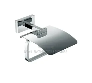 Wall Mounted Toilet Roll Holder With Lid Cover