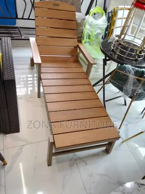 Wooden Pool Bed With Fabric Cushion Leather