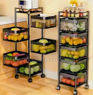 5 Layer High Quality Iron Rotating Fruit/Vegetable Storage Rack/Basket