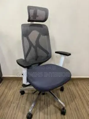 Ergonomic Mesh Executive Office Chair With Adjustable Headrest White