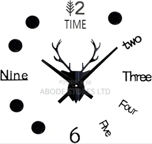Deer Diy Wall Clock Black - 40cm
