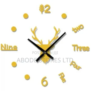 Deer Head Diy Wall Colock 40cm Gold