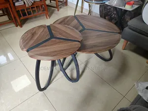 Wwooden Center Table With Three Stools