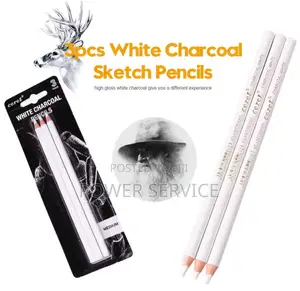 3pcs/Set White Charcoal Pencil Sketch Hightlight Pens White Pencils