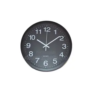 12 Inch Aluminium Wall Clock- Black