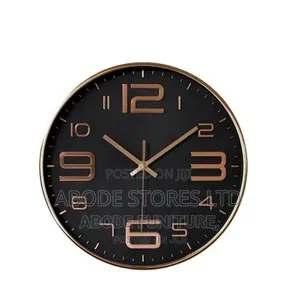 12 Inch Gold and Black Silent Wall Clock