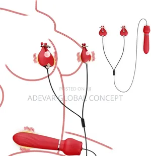 2in1 Vibrating Breast Nipple Clamps Clit Rose Vibrator Sex Toys