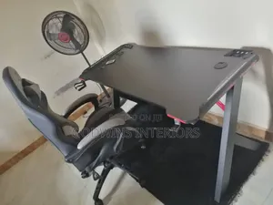Gaming Desk and Ergonomic Chair Set – Black